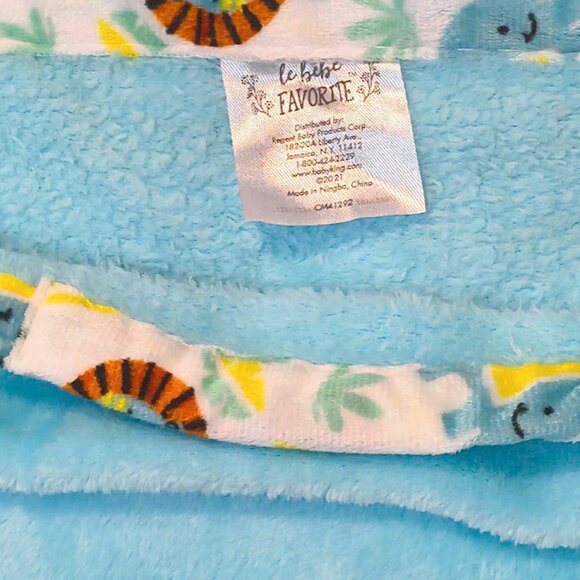 2021 Le Bebe Favorite Safari Lion Elephant Giraffe Security Blanket 30" X 37" - Picture 5 of 5